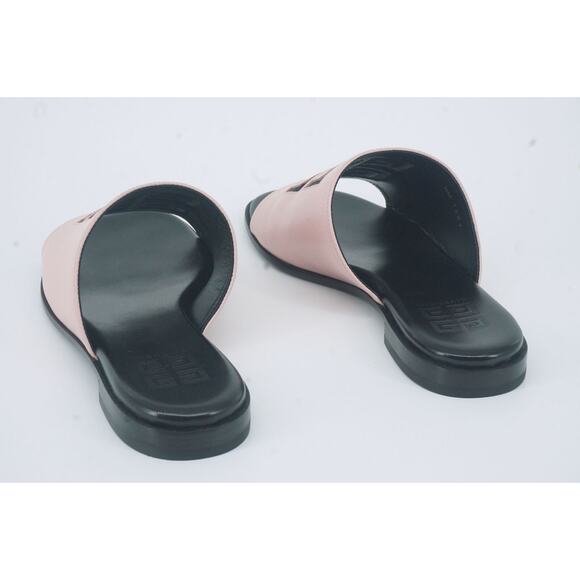 Givenchy 4G Pink Black Logo Flat Mule Slide Sandals SZ 36.5 NIB $825 - Picture 6 of 12